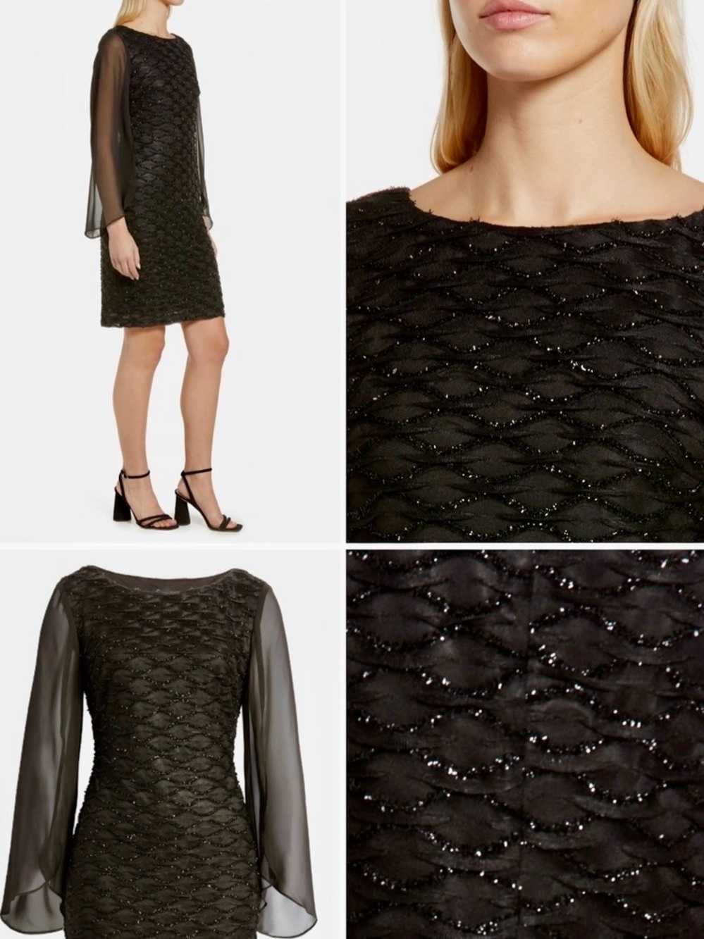 Connected Apparel Black Cocktail Dress - Picture 4 of 10